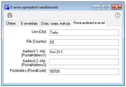 Firma andmed e-arvel